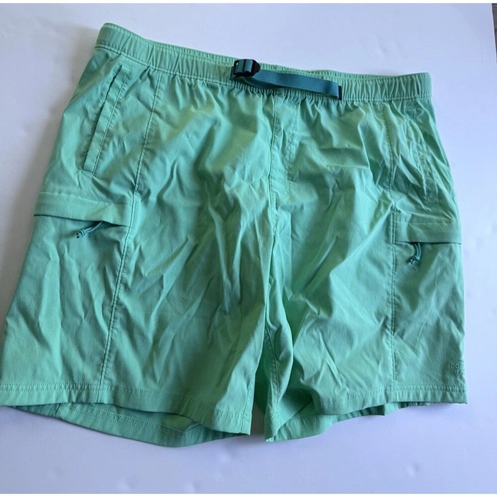 The North Face Hybrid Hiking Shorts Quick Dry Activewear Belted Green XXL - Picture 1 of 8